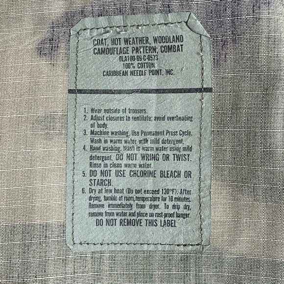 Vintage 1970s US Army Woodland Camo BDU Jacket Pants Set Mens USGI ECWCS - SMALL - Picture 13 of 16